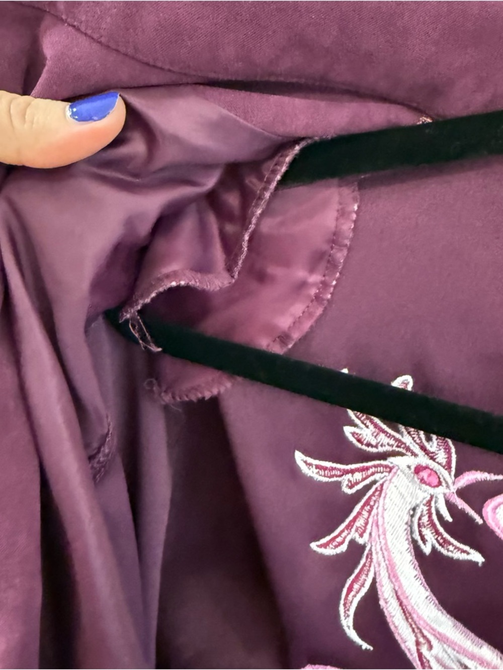Bob Mackie Wearable Art Purple Faux Suede Phoenix Jacket Boho Glam Vintage L - Picture 7 of 10